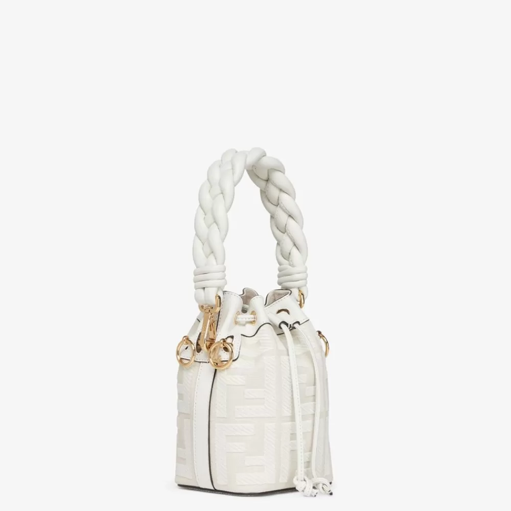 Borse Mini>Fendi Minibag In Canvas Ff Bianca