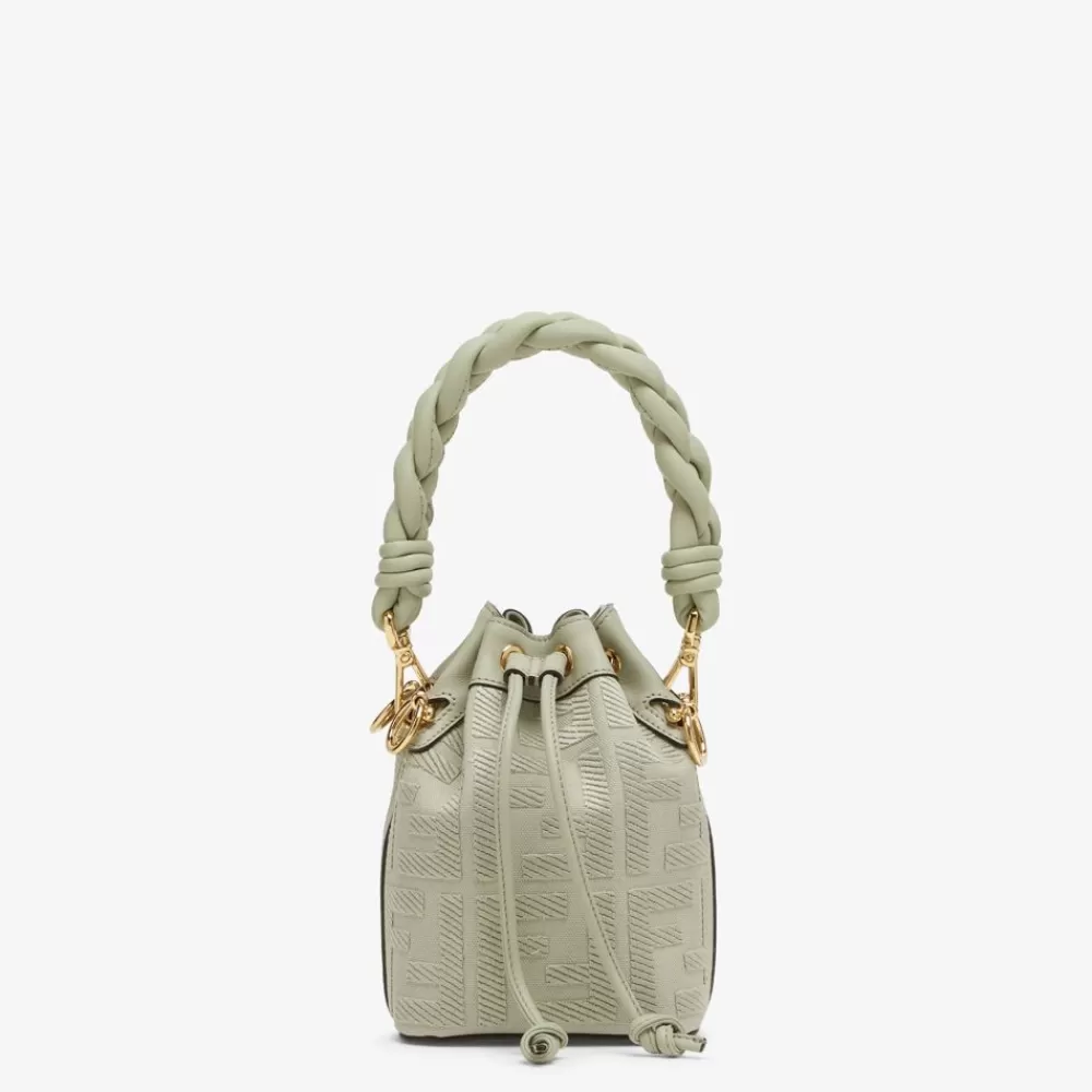 Borse Mini>Fendi Minibag In Canvas Ff Verde Chiaro
