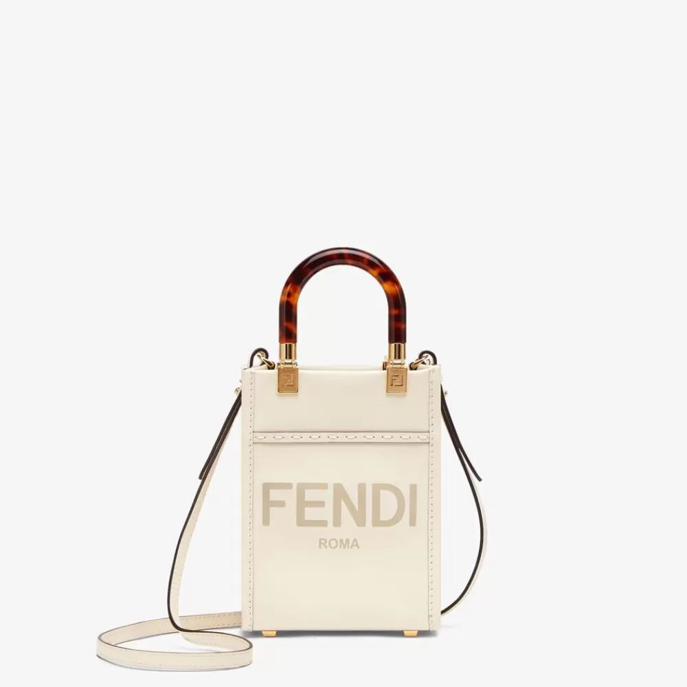 Borse Hobo>Fendi Minibag In Pelle Bianca