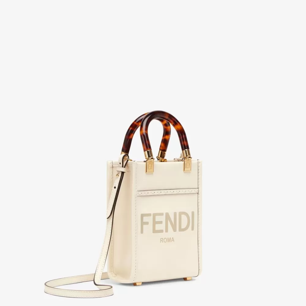 Borse Hobo>Fendi Minibag In Pelle Bianca
