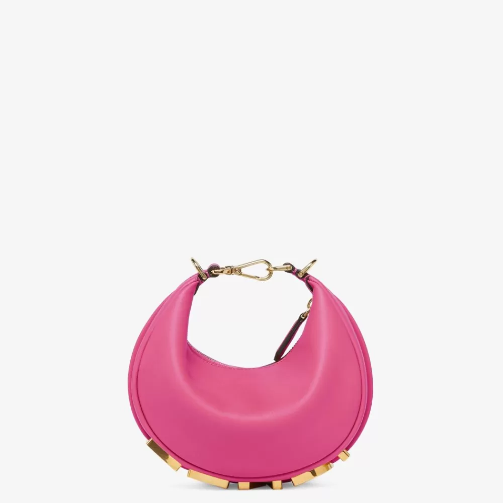 Borse Hobo>Fendi Minibag In Pelle Fucsia
