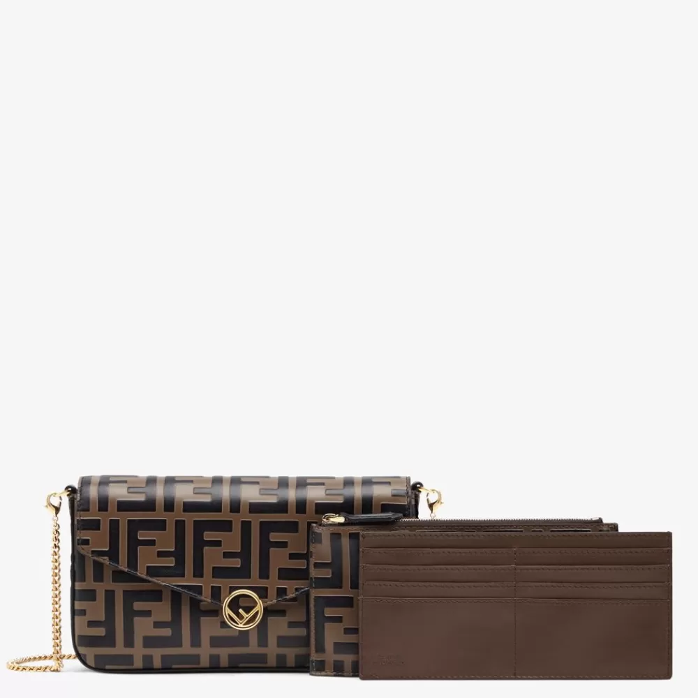 Borse Hobo>Fendi Minibag In Pelle Marrone