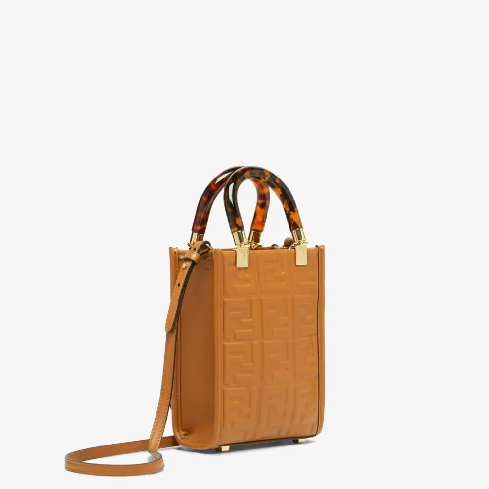Borse Mini>Fendi Minibag In Pelle Marrone Con Motivo Ff