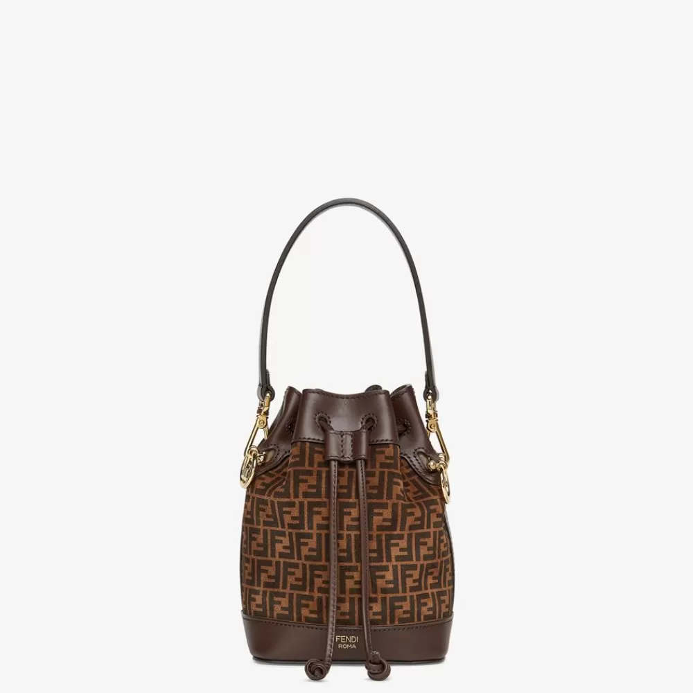 Borse Mini>Fendi Minibag In Pelle Marrone E Stampa Ff