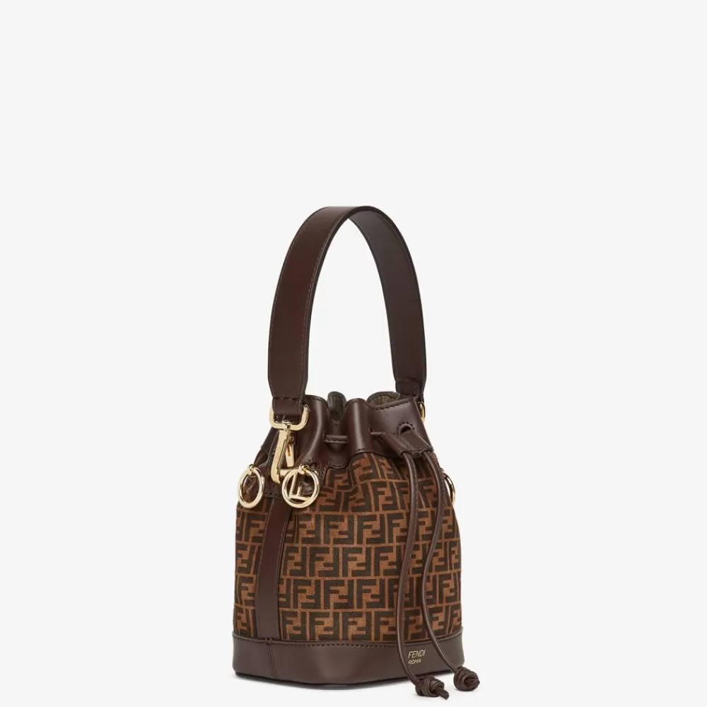 Borse Mini>Fendi Minibag In Pelle Marrone E Stampa Ff