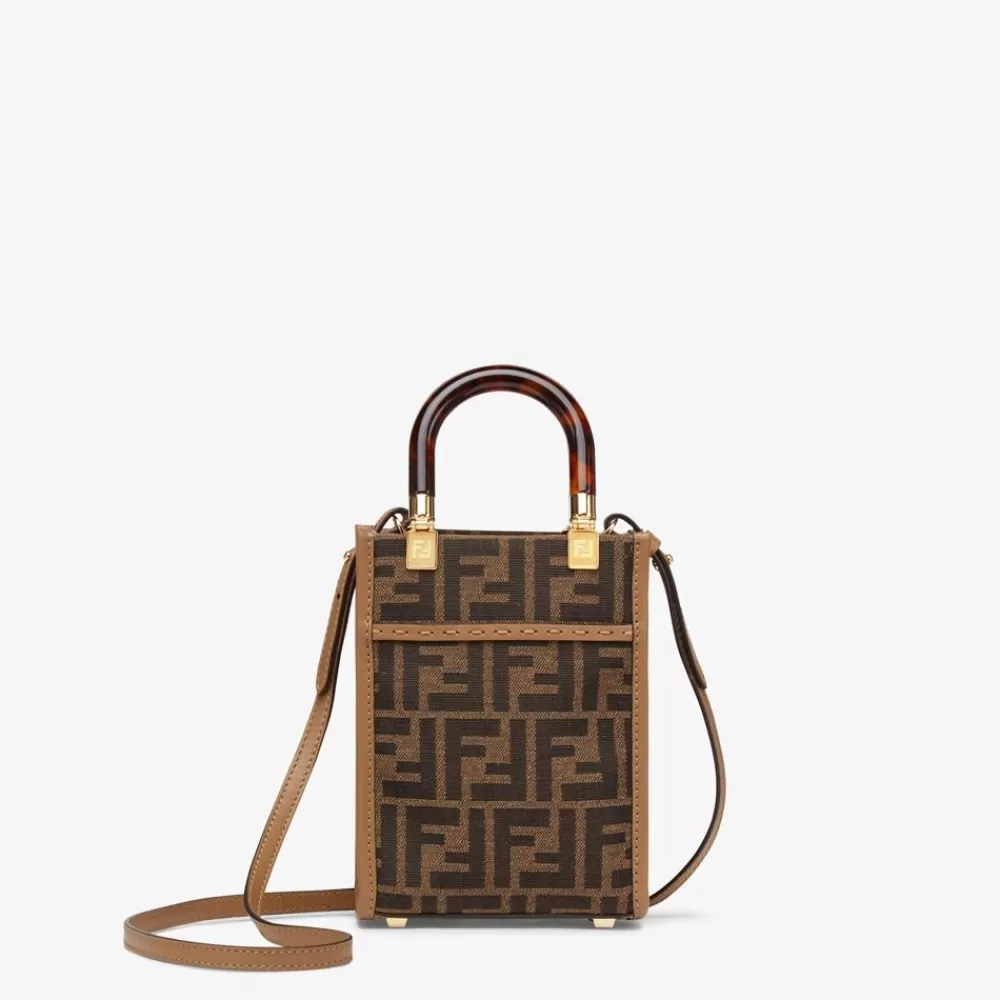 Borse Mini>Fendi Minibag In Tessuto Ff Marrone