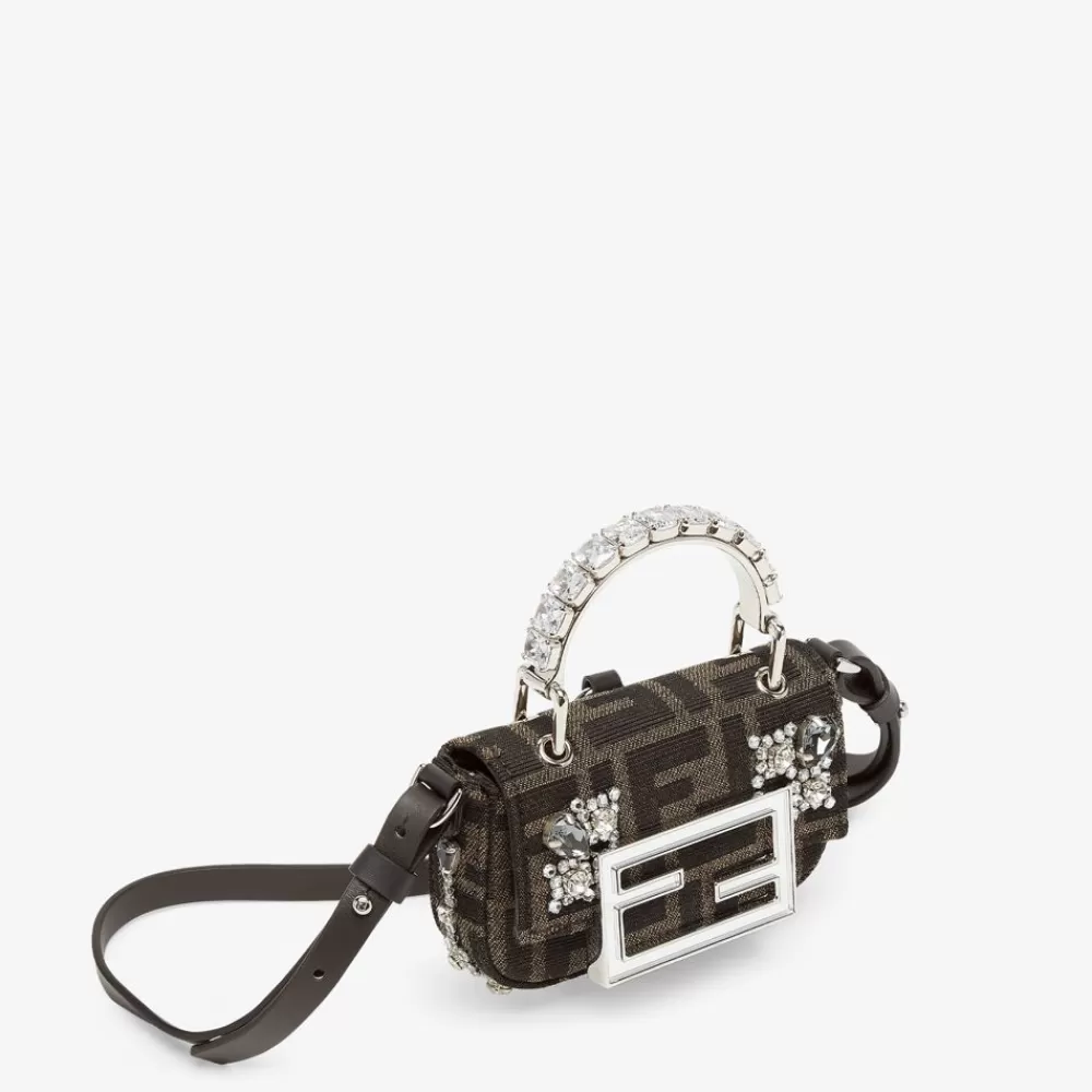 Miniature Bags>Fendi Minibag In Tessuto Marrone
