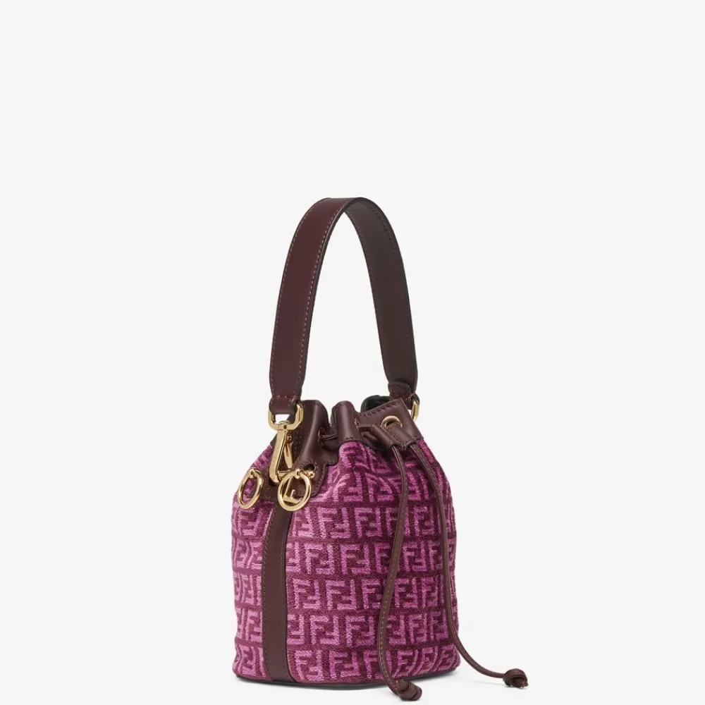 Borse Mini>Fendi Minibag In Tessuto Tapestry Rosa Con Motivo Ff