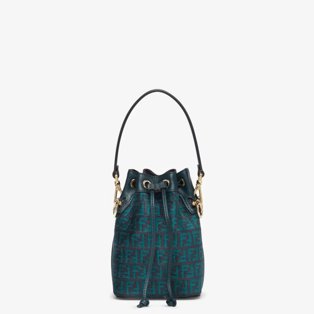 Borse Mini>Fendi Minibag In Tessuto Tapestry Verde Scuro Con Motivo Ff