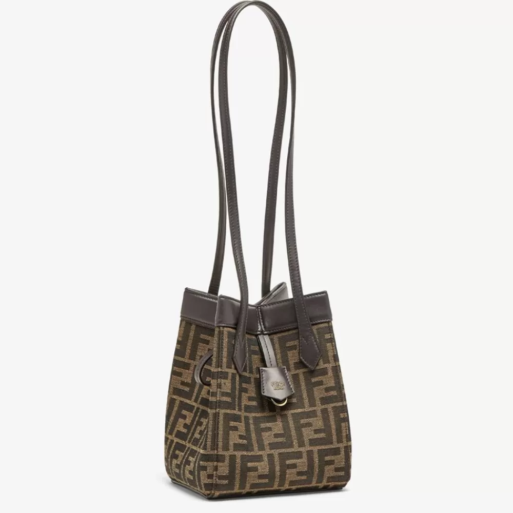 Borse Mini>Fendi Minibag Trasformabile In Tessuto Ff Jacquard Marrone