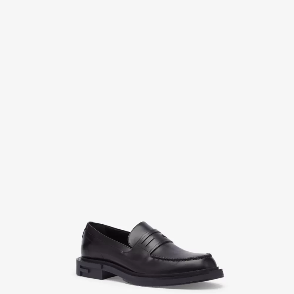Mocassini>Fendi Mocassino In Pelle Nera