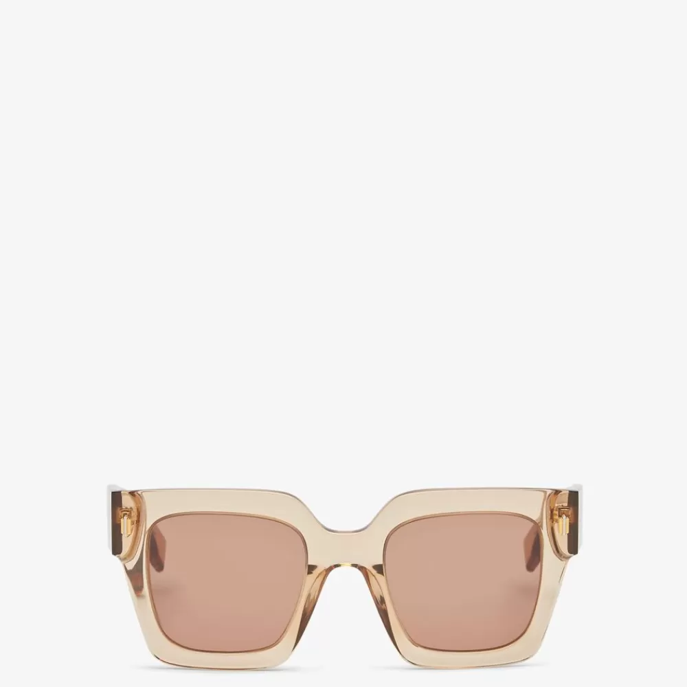 Occhiali>Fendi Occhiali Da Sole Beige In Acetato