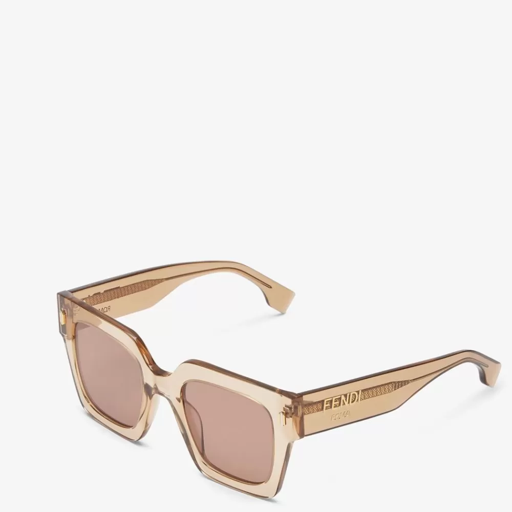 Occhiali>Fendi Occhiali Da Sole Beige In Acetato