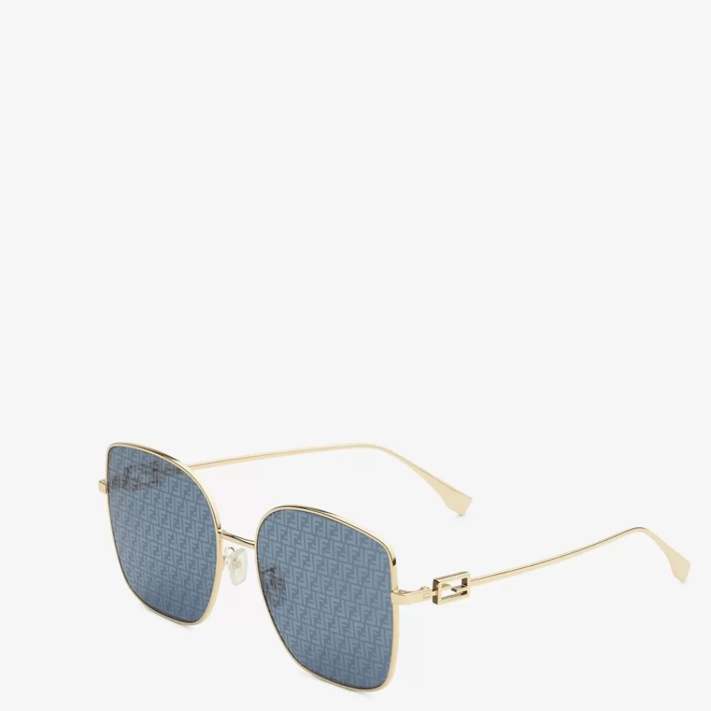 Occhiali>Fendi Occhiali Da Sole Con Lenti Blu Con Micrologo Ff