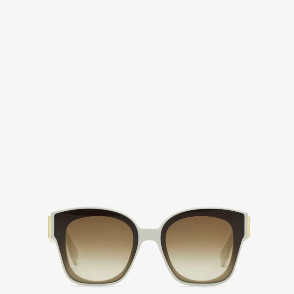 Occhiali>Fendi Occhiali Da Sole In Acetato Color Avorio