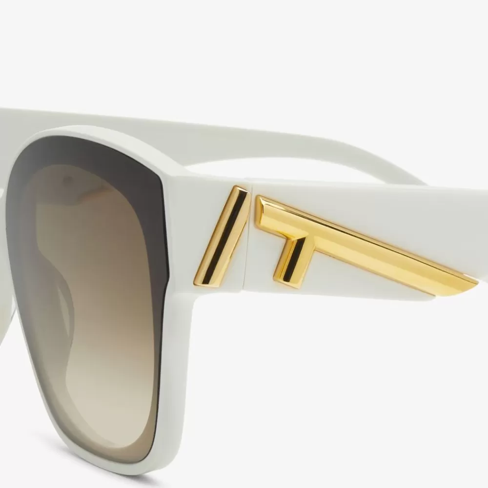 Occhiali>Fendi Occhiali Da Sole In Acetato Color Avorio