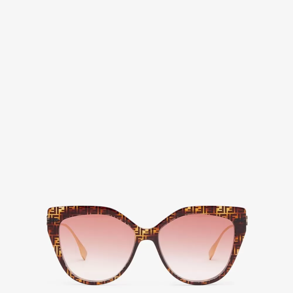 Occhiali>Fendi Occhiali Da Sole In Acetato Havana Ff E Metallo