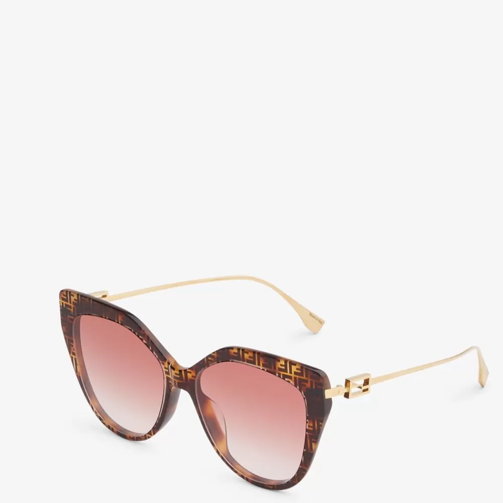 Occhiali>Fendi Occhiali Da Sole In Acetato Havana Ff E Metallo