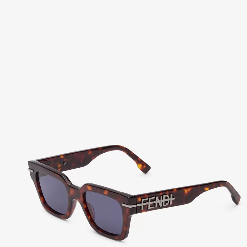 Occhiali>Fendi Occhiali Da Sole In Acetato Havana Rossa