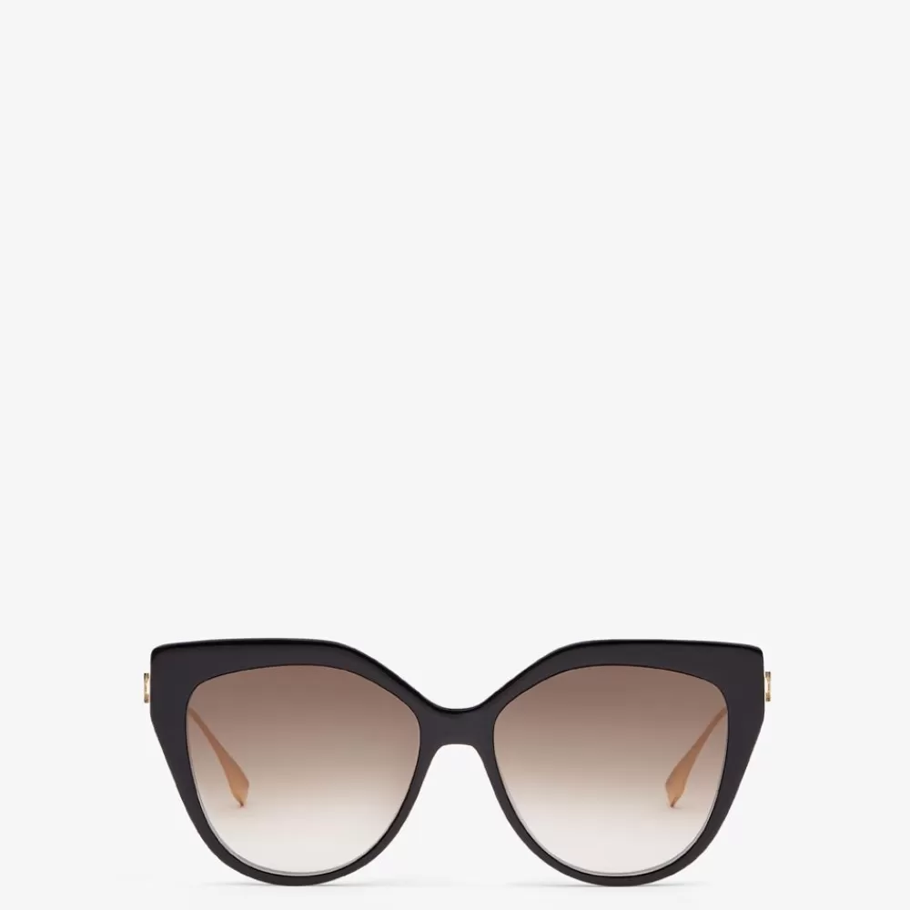Occhiali>Fendi Occhiali Da Sole In Acetato Nero E Metallo