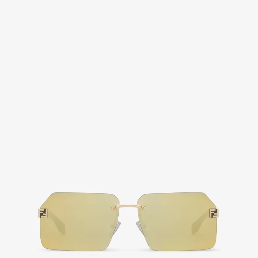 Occhiali>Fendi Occhiali Da Sole In Metallo Color Oro