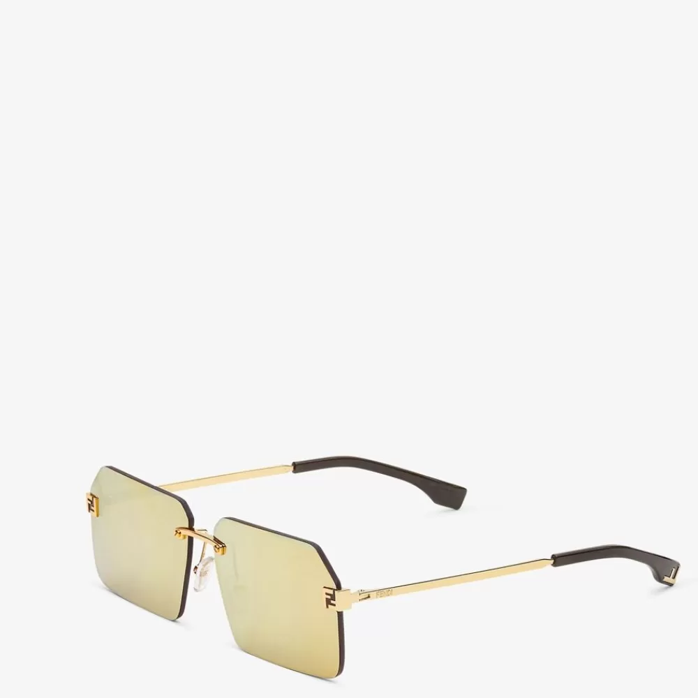 Occhiali>Fendi Occhiali Da Sole In Metallo Color Oro