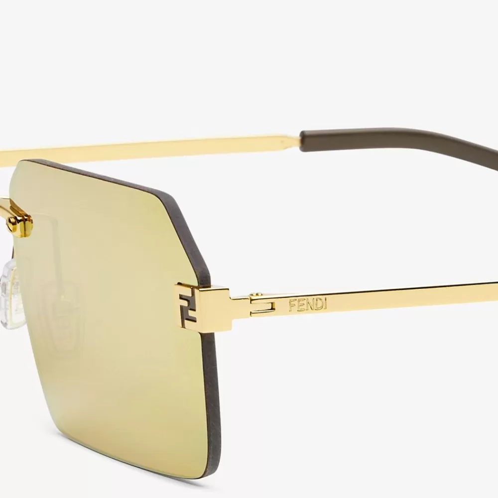 Occhiali>Fendi Occhiali Da Sole In Metallo Color Oro