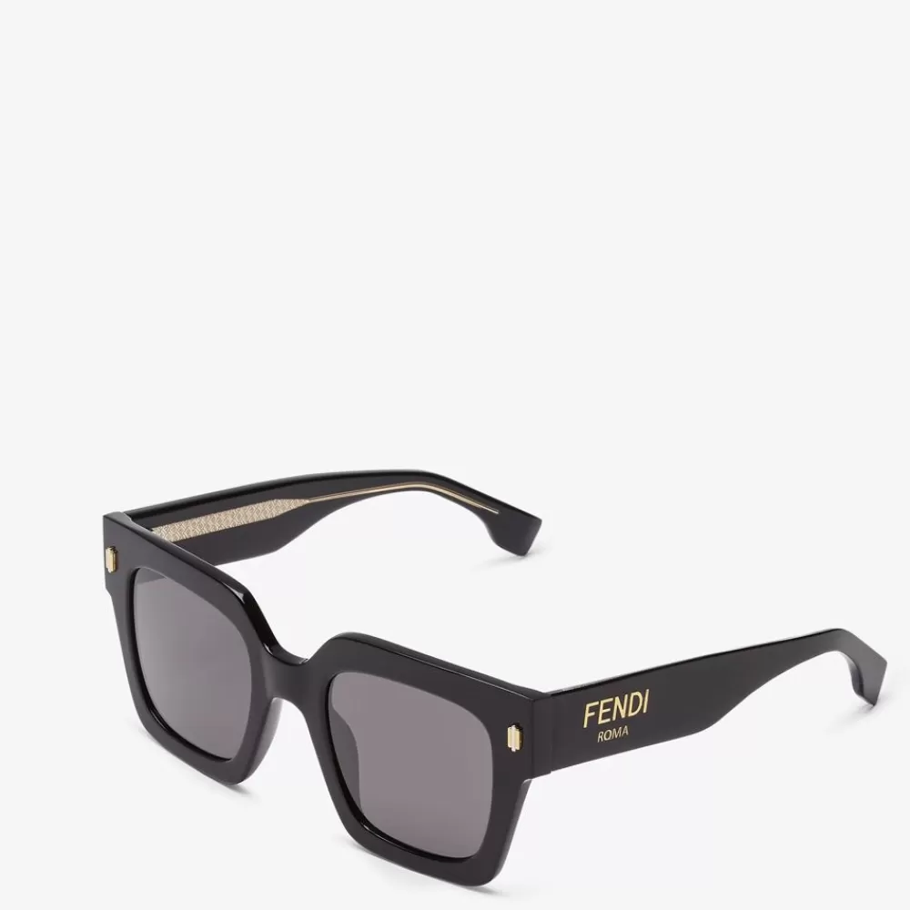 Occhiali>Fendi Occhiali Da Sole Neri In Acetato
