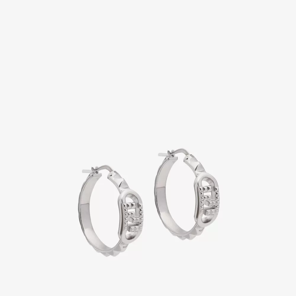 Orecchini E Spille>Fendi Orecchini In Metallo Color Argento