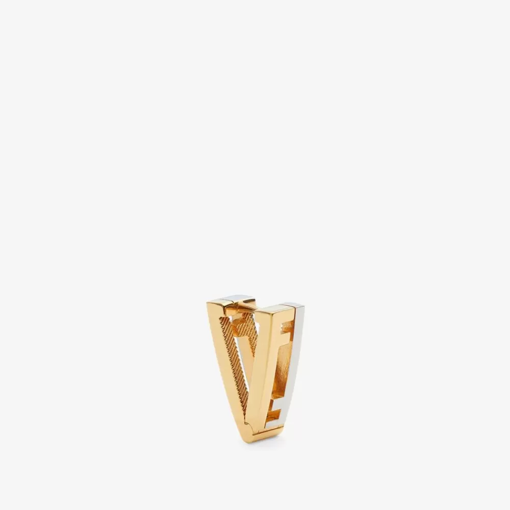 Orecchini>Fendi Orecchino In Metallo Color Argento E Oro