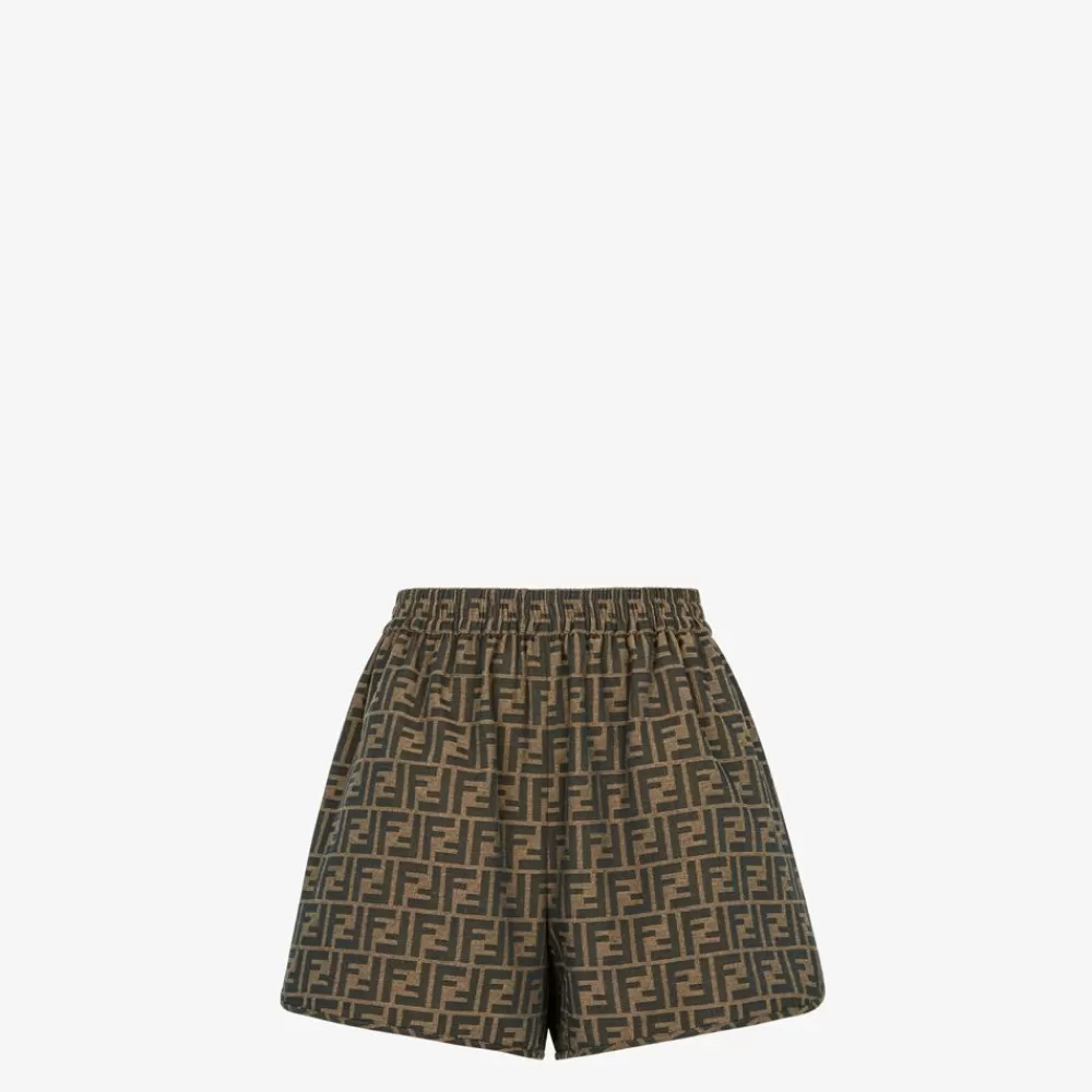 Completi>Fendi Pantaloncino In Canvas Marrone