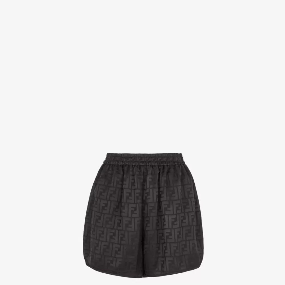 Completi>Fendi Pantaloncino In Seta Nera