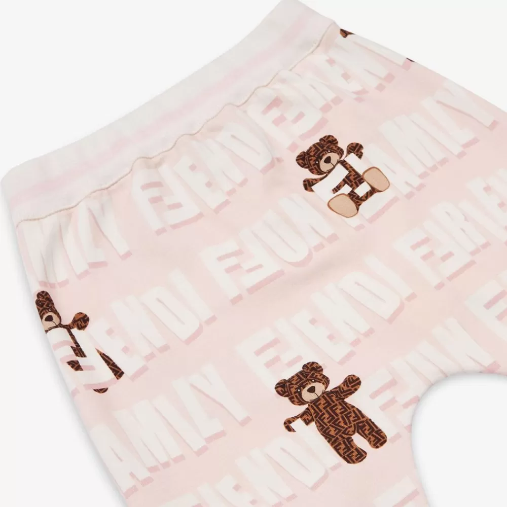 Bambina>Fendi Pantalone Baby In Felpa Con Stampa Multicolor