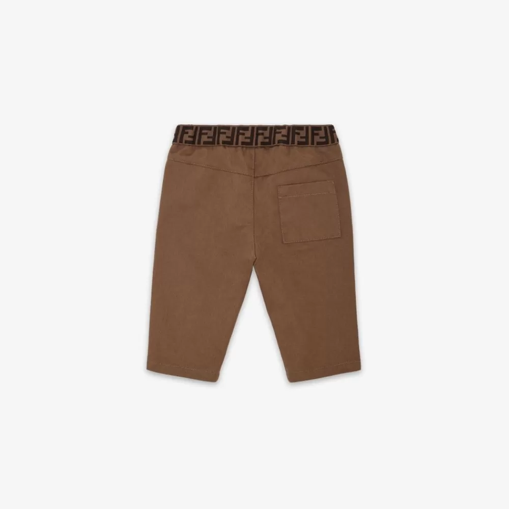 Bambina>Fendi Pantalone Baby In Gabardina Marroni