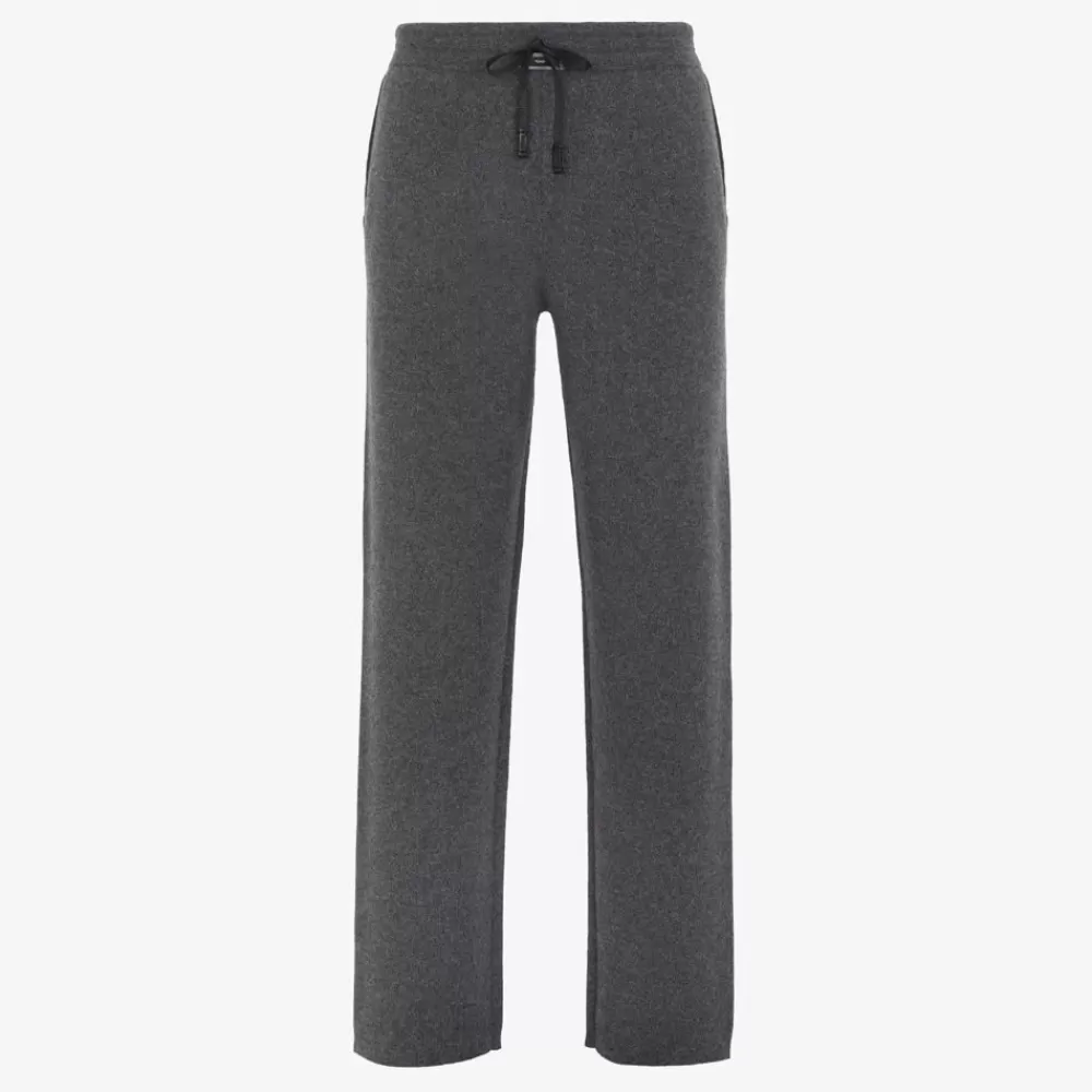 Denim E Pantaloni>Fendi Pantalone In Cashmere Grigio