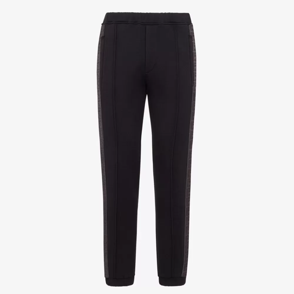 Denim E Pantaloni>Fendi Pantalone In Cotone Nero
