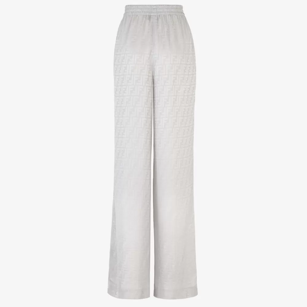 Completi>Fendi Pantalone In Crepe Satin Grigio Chiaro