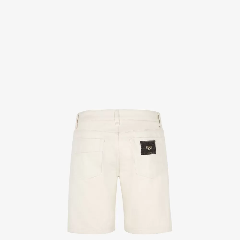 Denim E Pantaloni>Fendi Pantalone In Denim Bianco