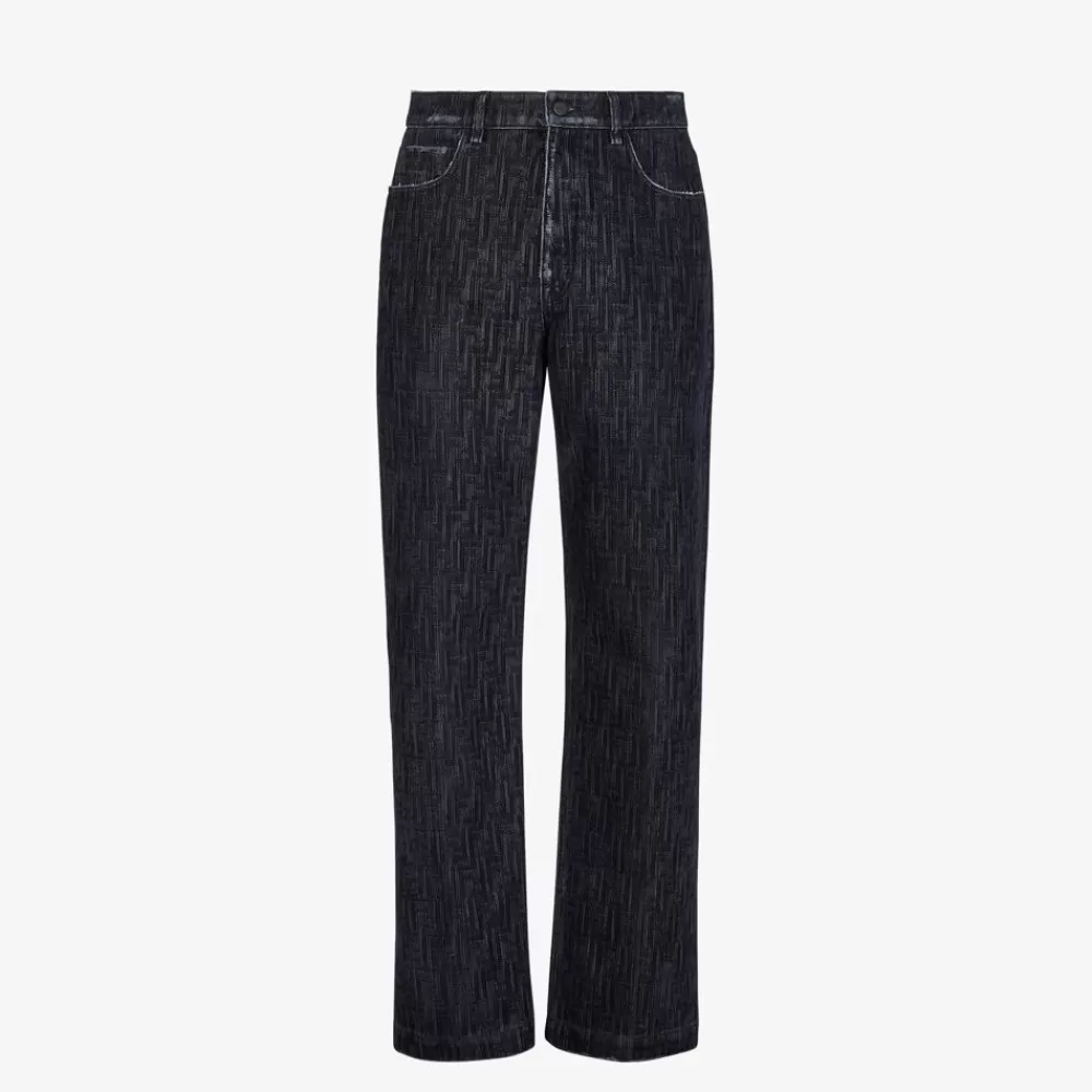 Denim E Pantaloni>Fendi Pantalone In Denim Blu