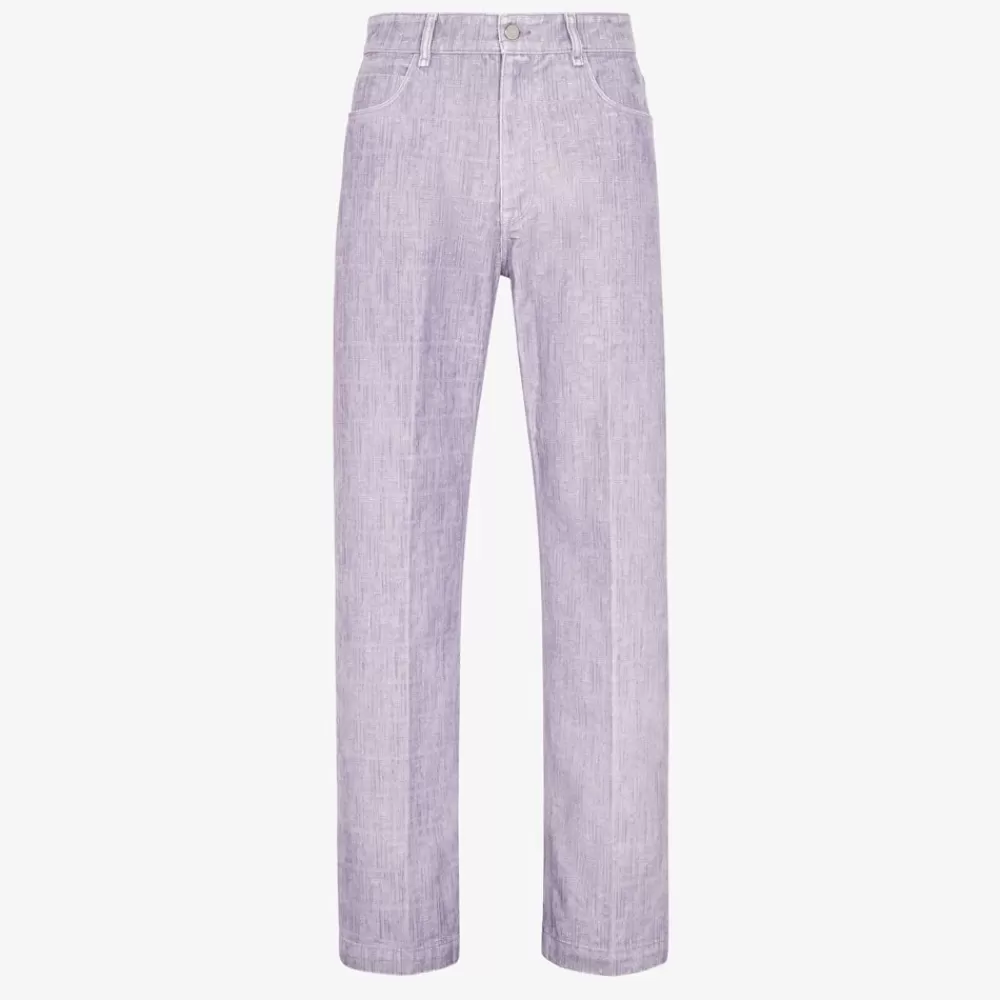 Denim E Pantaloni>Fendi Pantalone In Denim Lilla