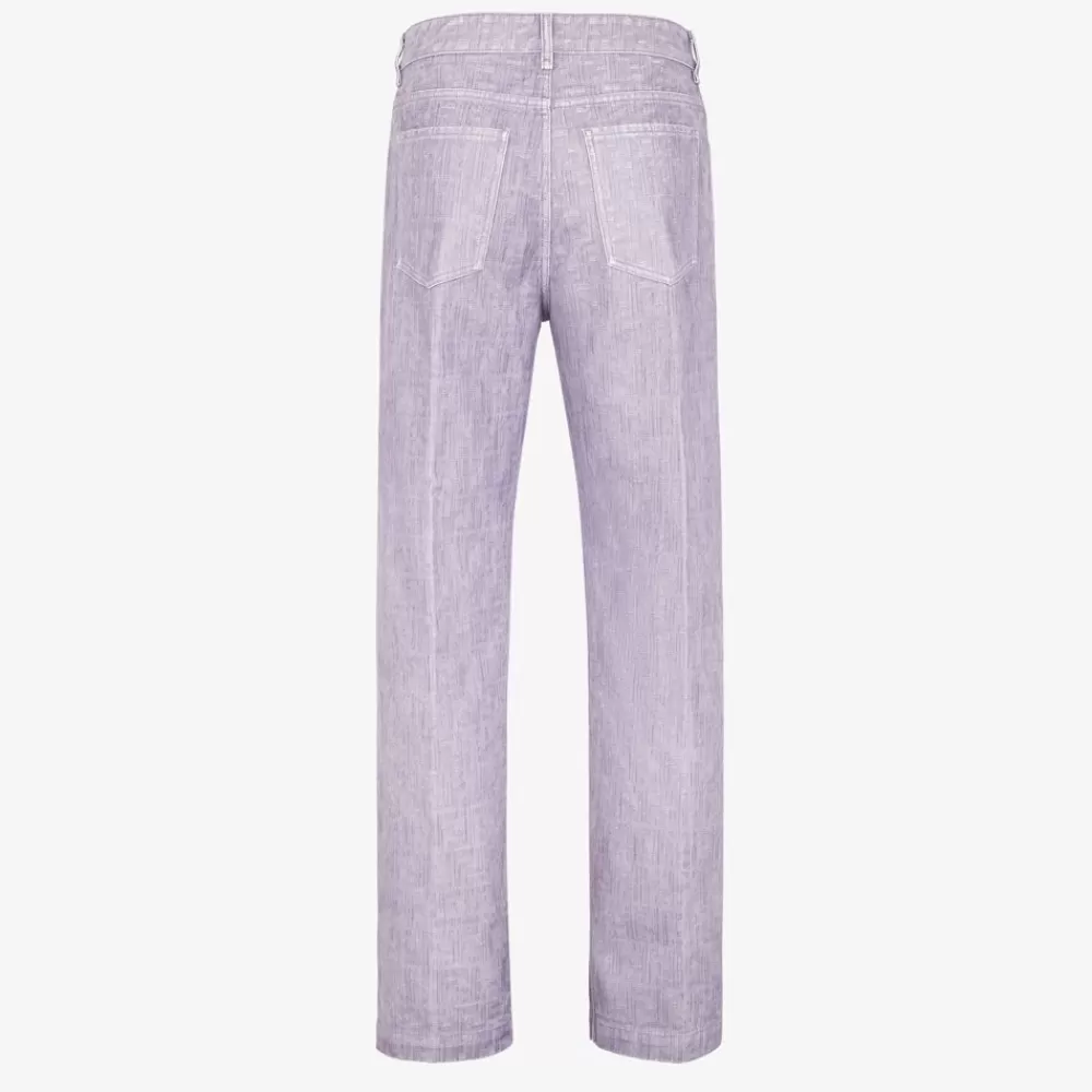 Denim E Pantaloni>Fendi Pantalone In Denim Lilla