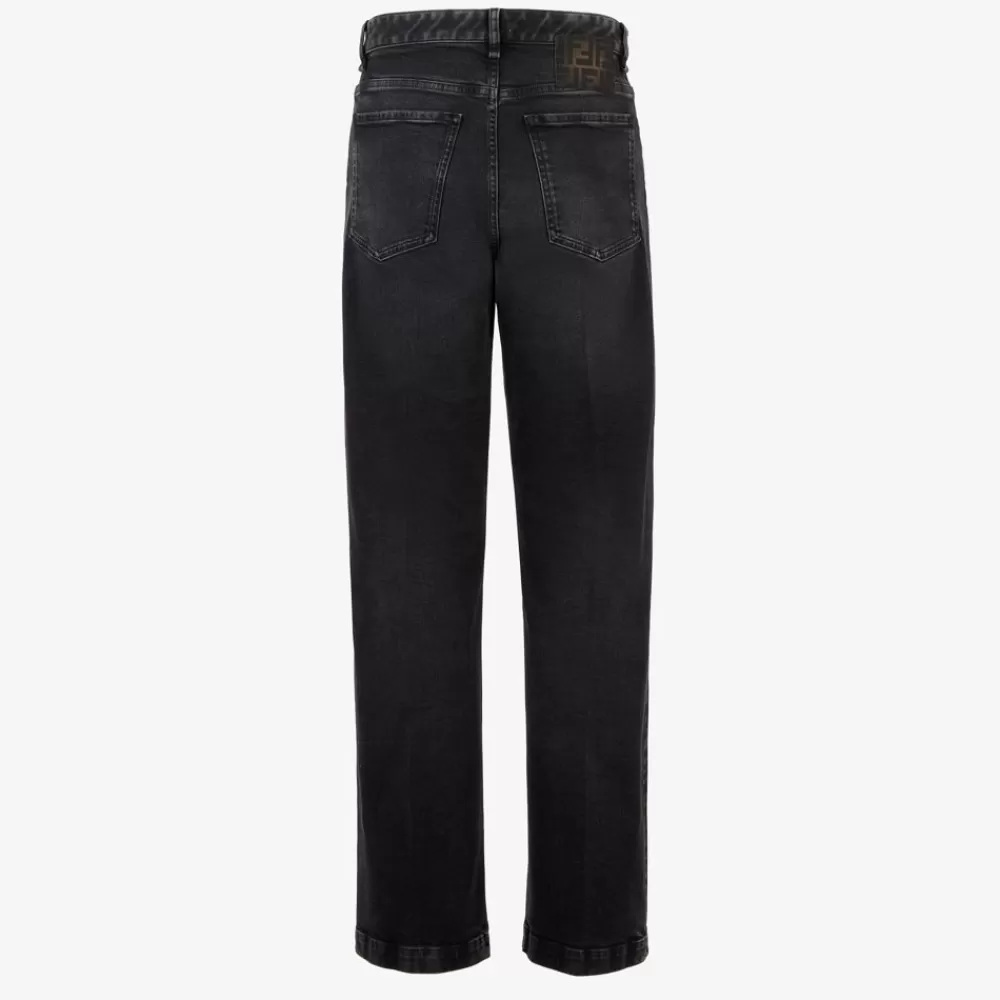 Denim E Pantaloni>Fendi Pantalone In Denim Nero