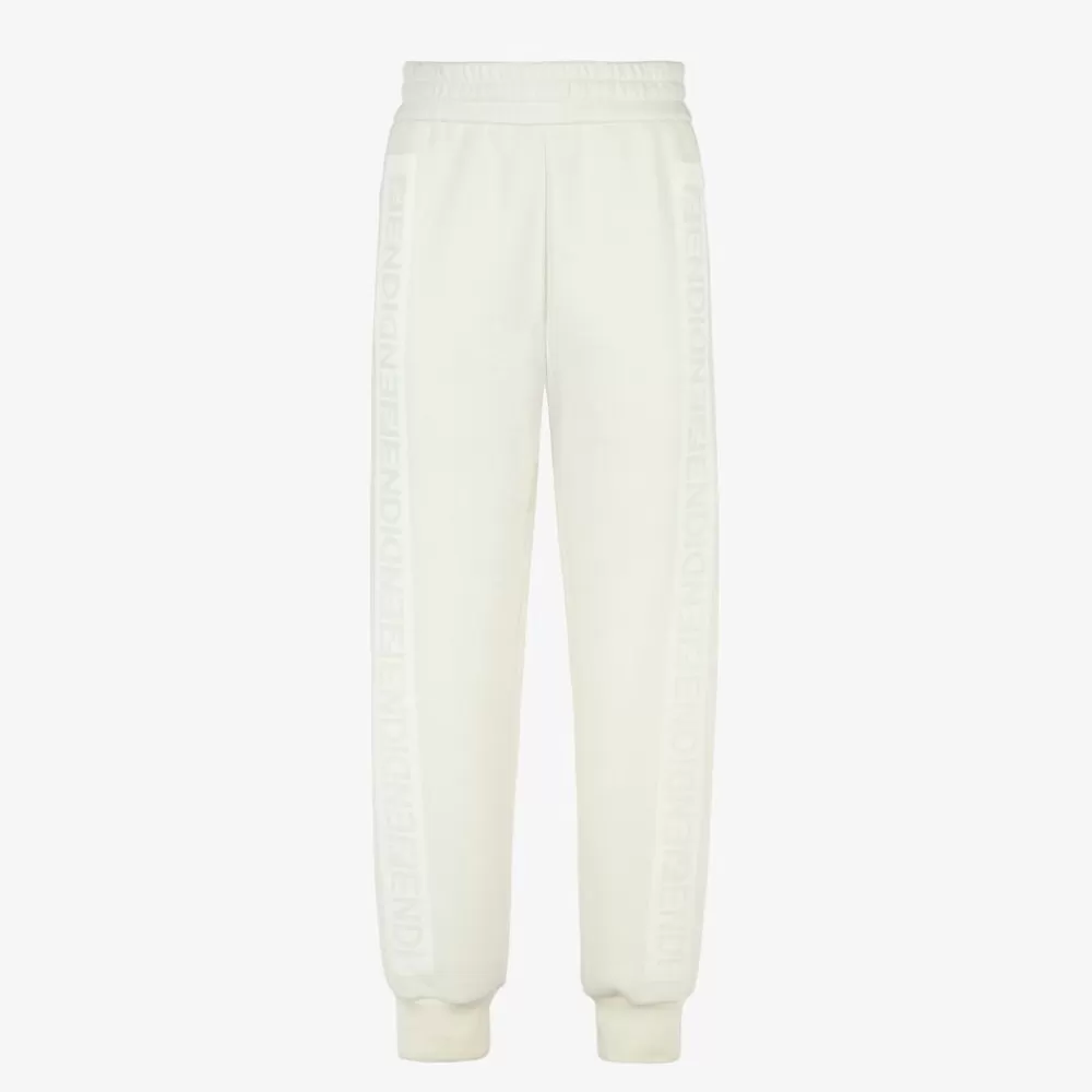Skiwear>Fendi Pantalone In Felpa Bianca