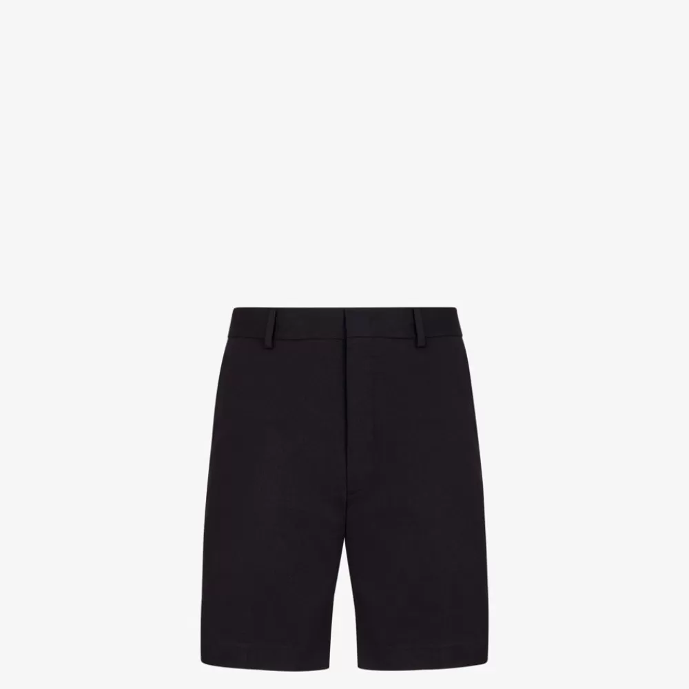 Denim E Pantaloni>Fendi Pantalone In Gabardina Nera