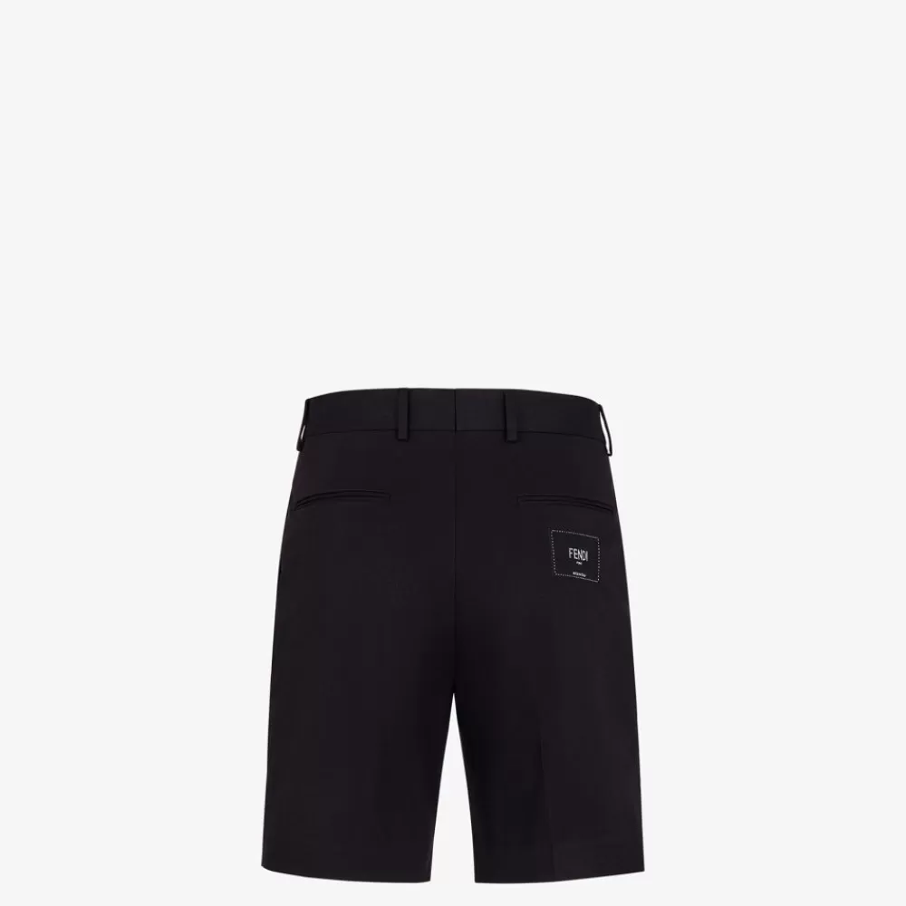 Denim E Pantaloni>Fendi Pantalone In Gabardina Nera