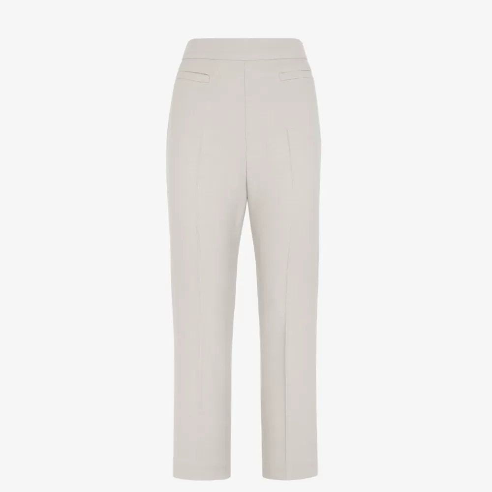 Pantaloni E Shorts>Fendi Pantalone In Lana Beige