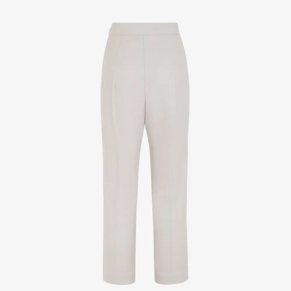 Pantaloni E Shorts>Fendi Pantalone In Lana Beige