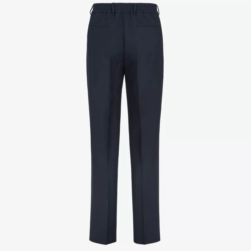 Denim E Pantaloni>Fendi Pantalone In Lana Blu