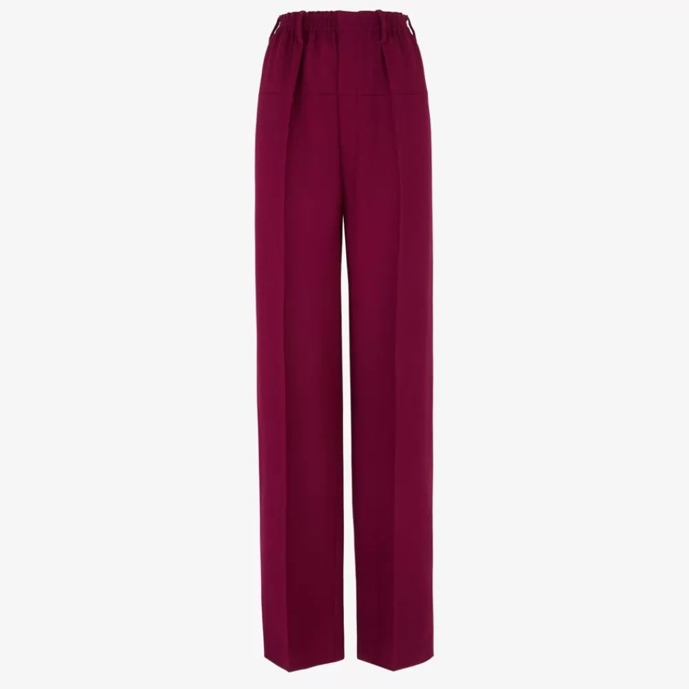 Completi>Fendi Pantalone In Lana Bordeaux