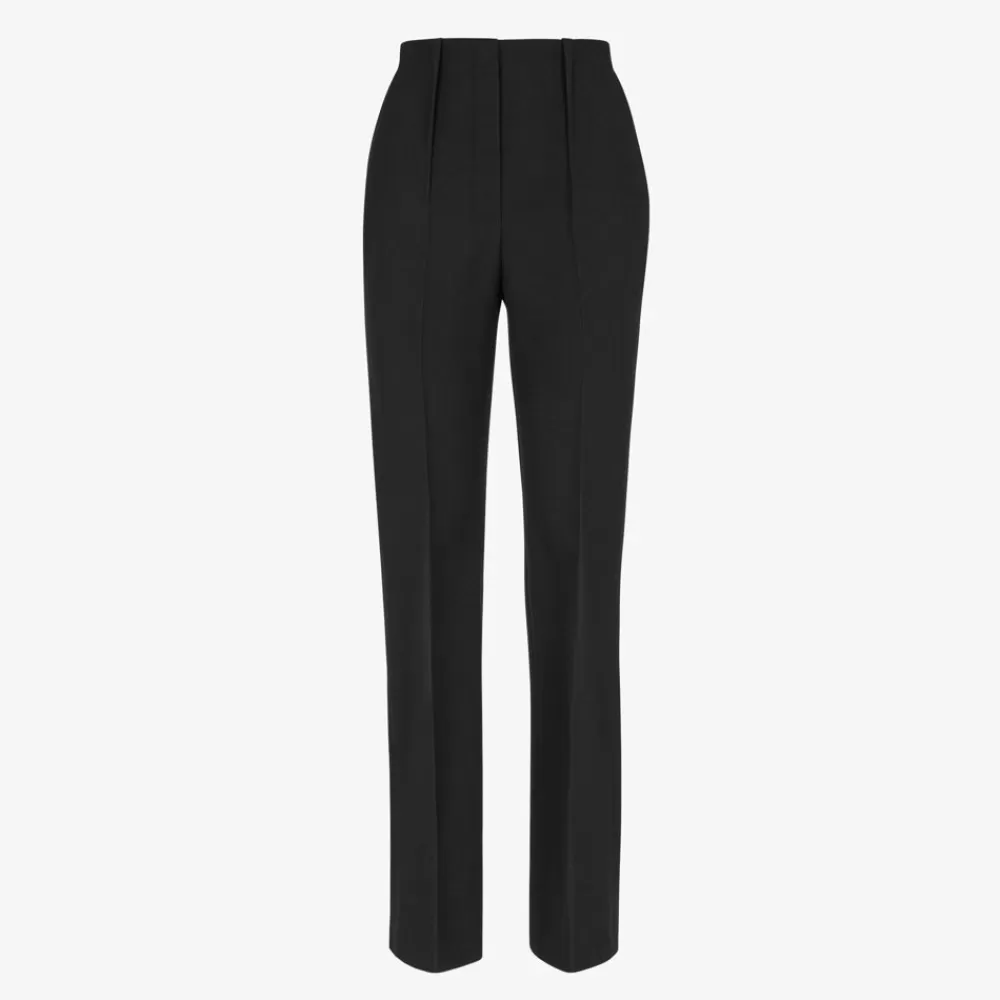 Pantaloni E Shorts>Fendi Pantalone In Lana Grain De Poudre Nera
